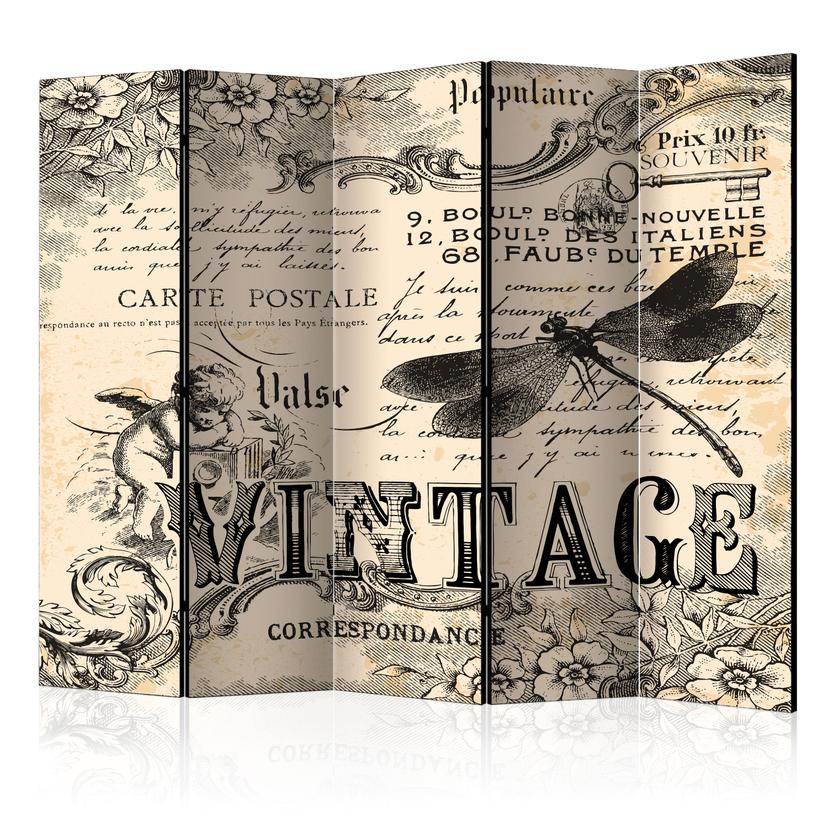 Paravento - Corrispondenza in stile vintage, 3 pezzi