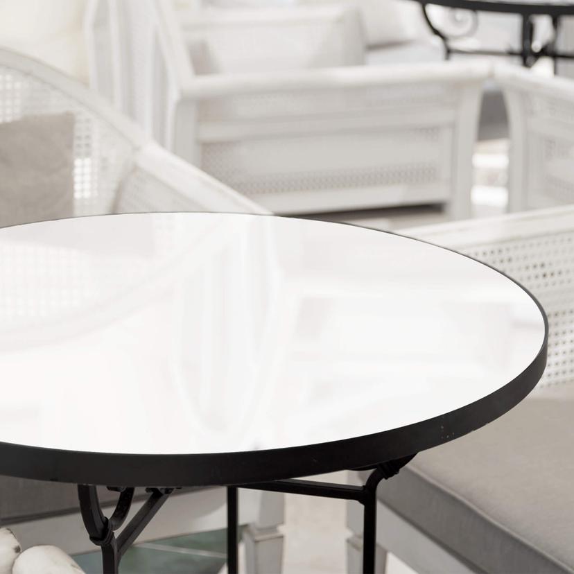 Plateau de table en verre - Uni blanc  - Rond
