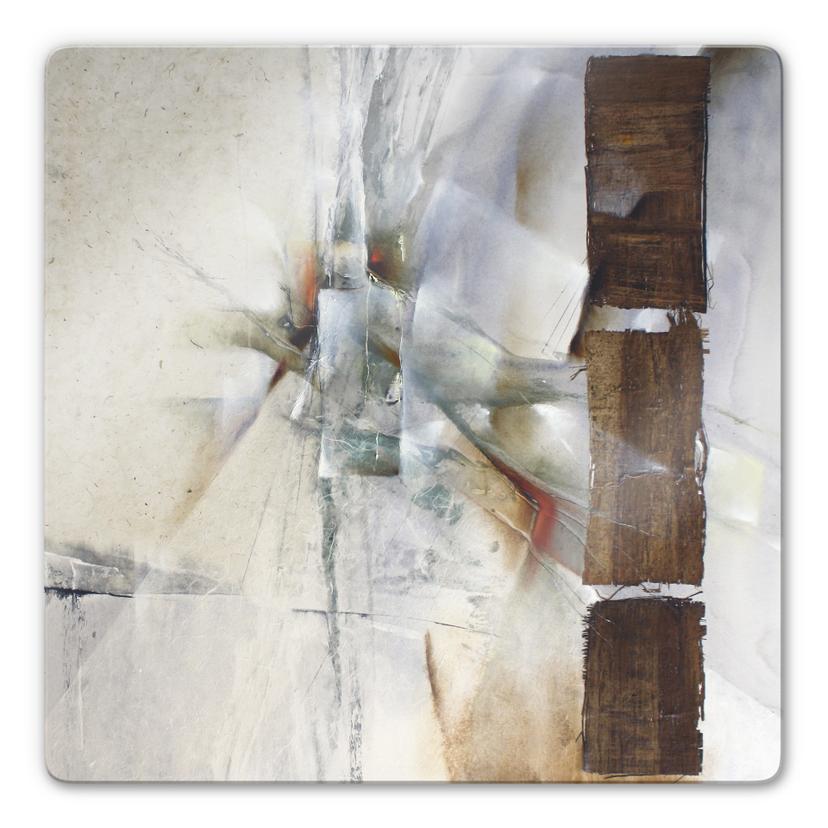 Glasschilderij Schmucker - Witte Compositie