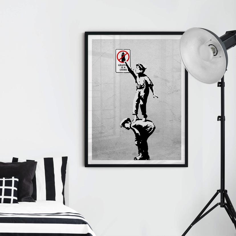 Poster Banksy - Graffiti är ett brott