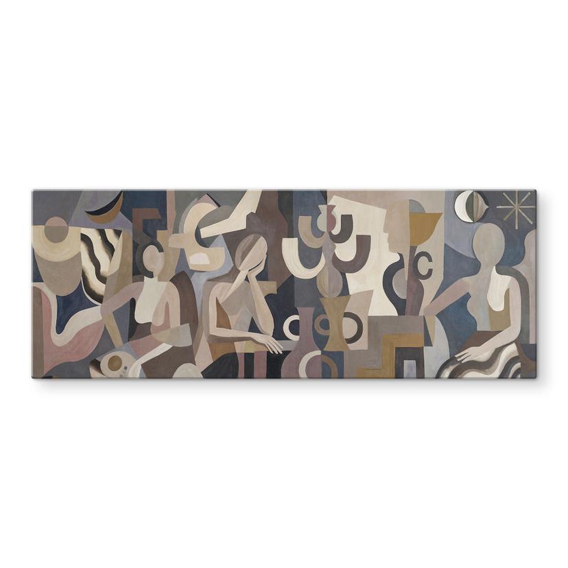 Spritzschutz Lunar Silence - Kubistische Figuren - Sir Edward x Grigory Gladarev - Panorama
