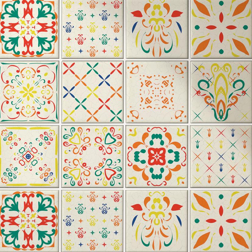 Azulejos Adhesivos Villa Kunterbunt - set de 12