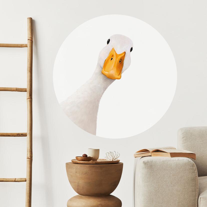 Sticker mural Oie Curieuse Rond - Korenkova