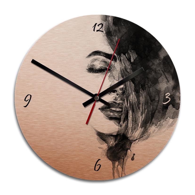 Wandklok Alu-Dibond met Kopereffect Sleeping Beauty
