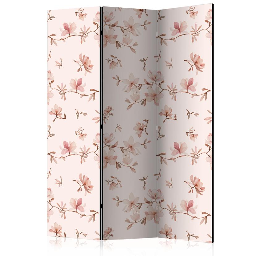 Paravent Séparation de pièce - Branches de magnolia, 3 pièces - 135x172 cm