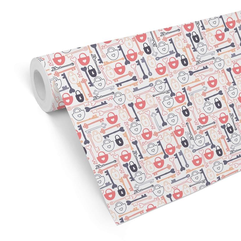 Papier peint à motifs Clé à cœur