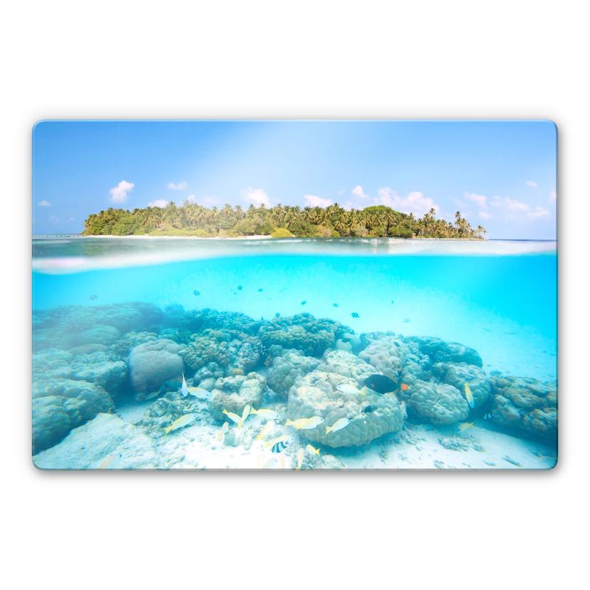 Tableau en verre Colombo - Le monde sous-marin aux Maldives.