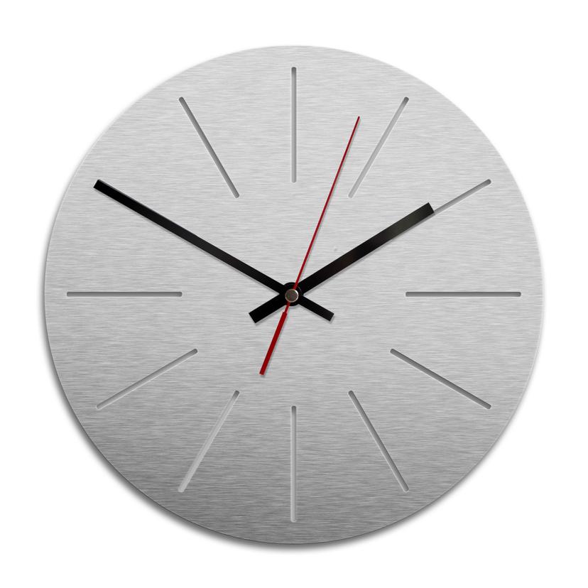Horloge murale en Alu-Dibond - Argenté - Classique 01