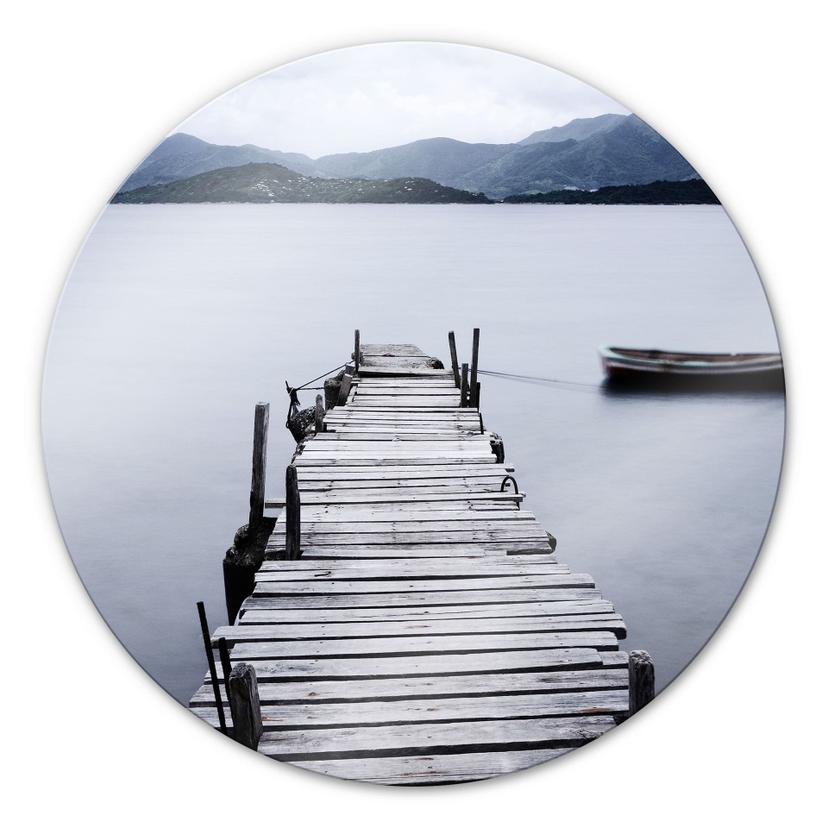 Stampa su vetro - Lago di montagna - tondo