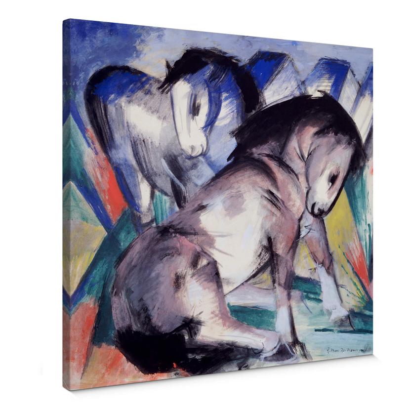 Lienzo Marc - Dos caballos - cuadrado