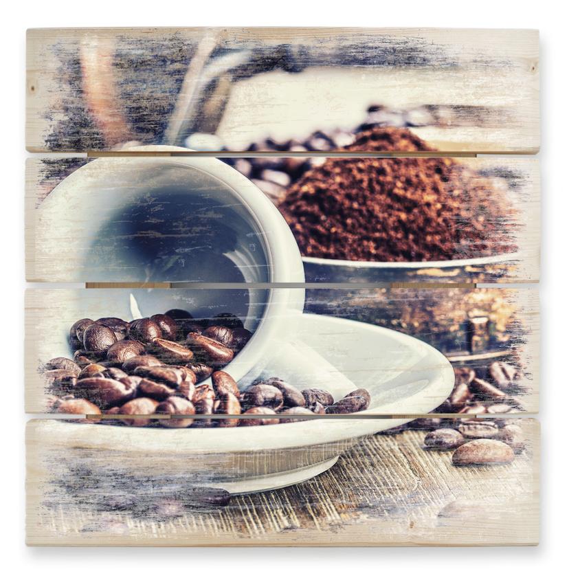 Cuadro de madera sueños de café - 40x41,5 cm