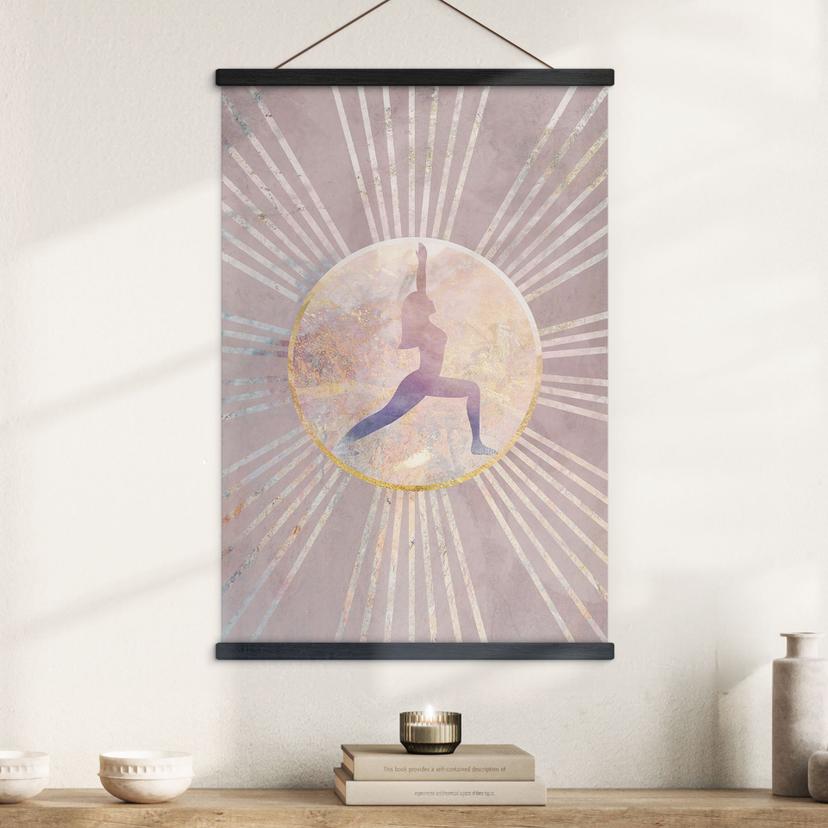 Stampe su tessuto Saluto al sole yoga rosa - Manovski