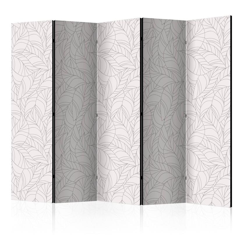 Paravent Séparation de pièce - Feuilles incolores , 5 pièces - 225x172 cm
