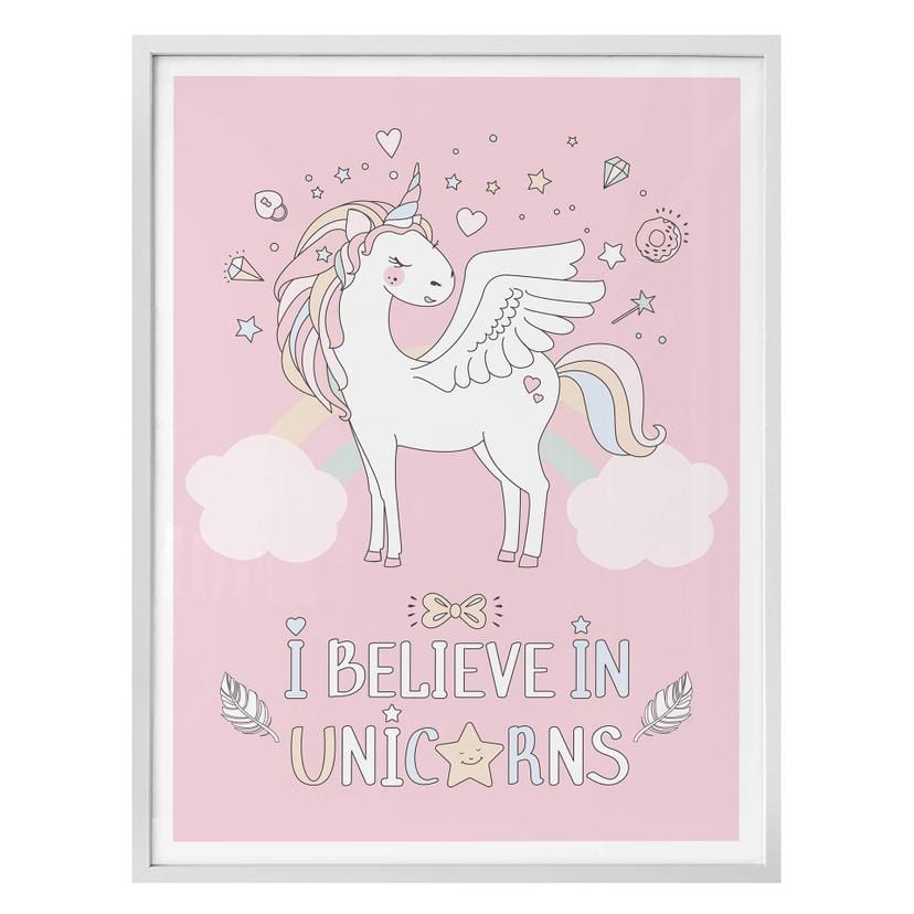 Póster Kvilis - Believe in Unicorns - rosa