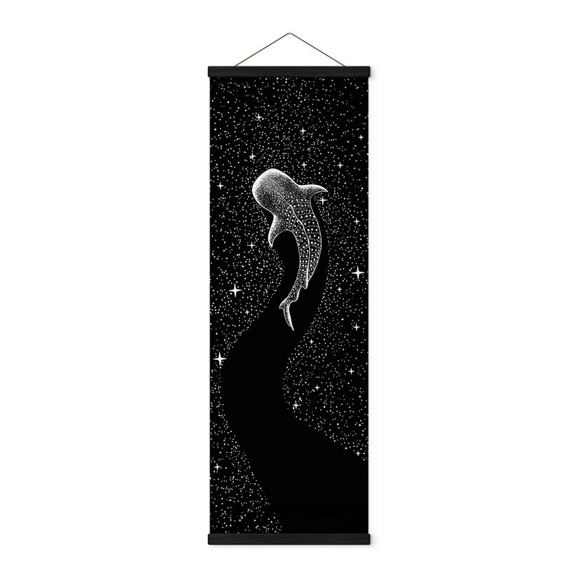 Póster de tela tiburón ballena en el océano de estrellas - Cakir - Panorama