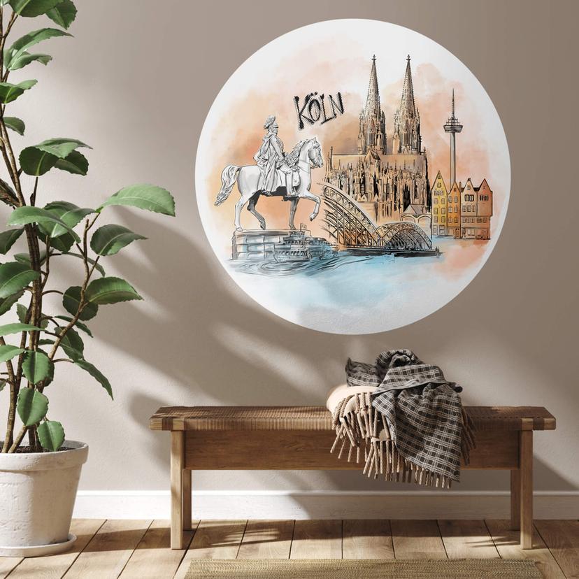 Vinilo decorativo Colonia - Redondo - Love your City