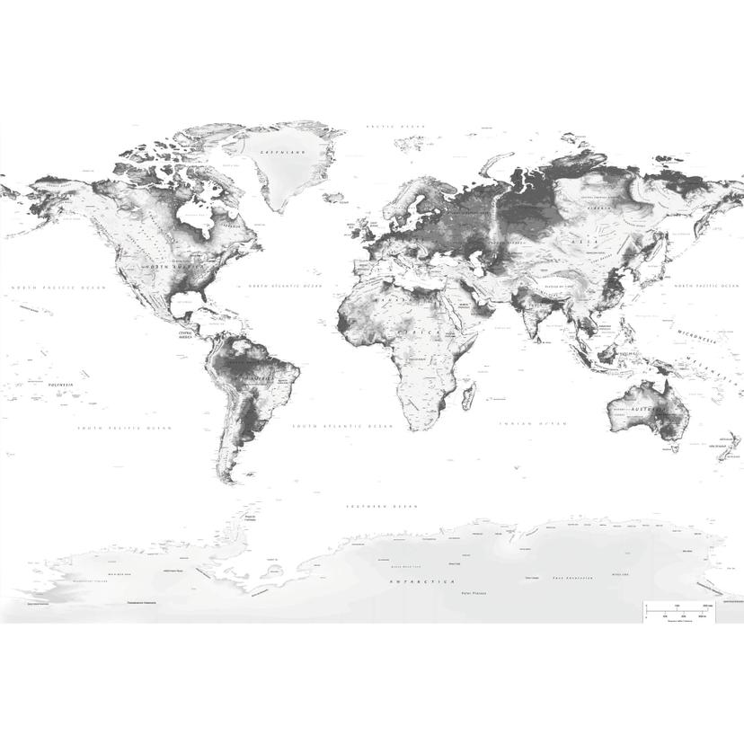 Fotomurale - Mappamondo topografico