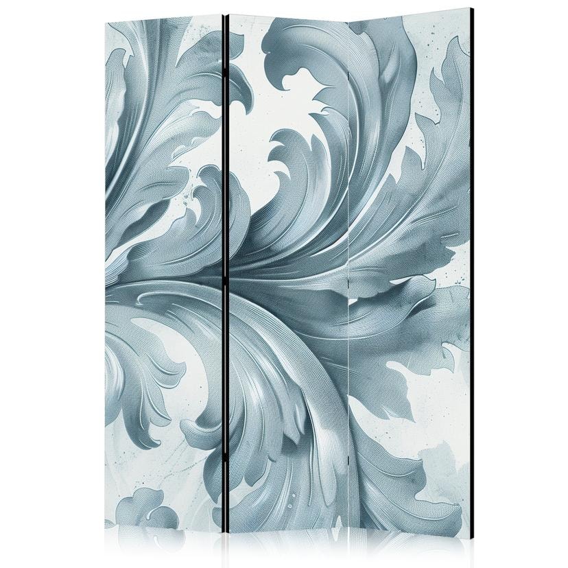 Paravent, Raumteiler freistehend, Trennwand - Stone Baroque Ornaments in Light Shades of Gray and Bl