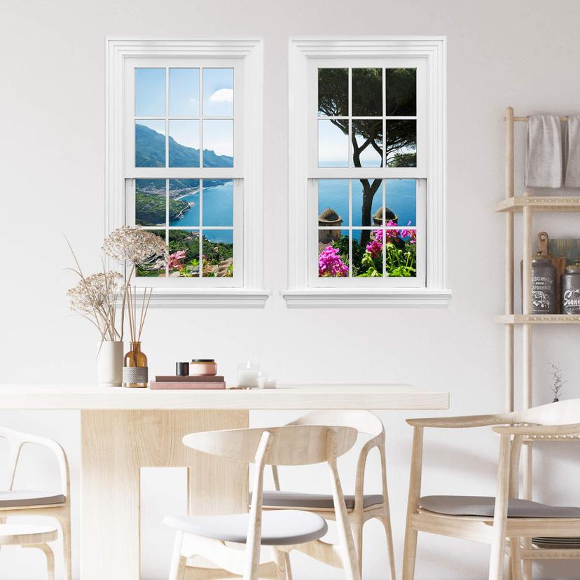 3D Wallsticker dobbeltvindue - Udsigt over Amalfikysten