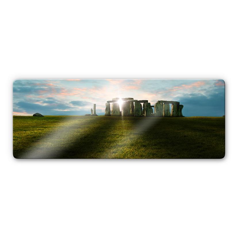 Tableau en verre - Stonehenge au coucher de soleil - Panorama