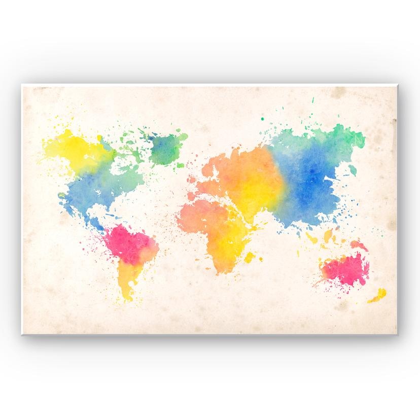 Tableau Forex - Carte du monde - Aquarelle