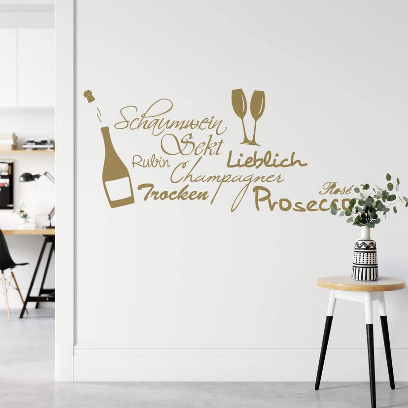 Wandtattoo Sekt