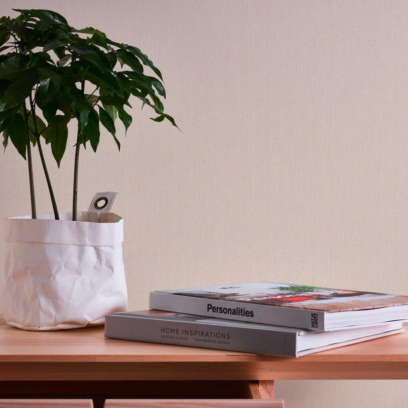 Papel pintado unitario a rayas beige crema - papel pintado a rayas - papel pintado tejido-no tejido unicolor