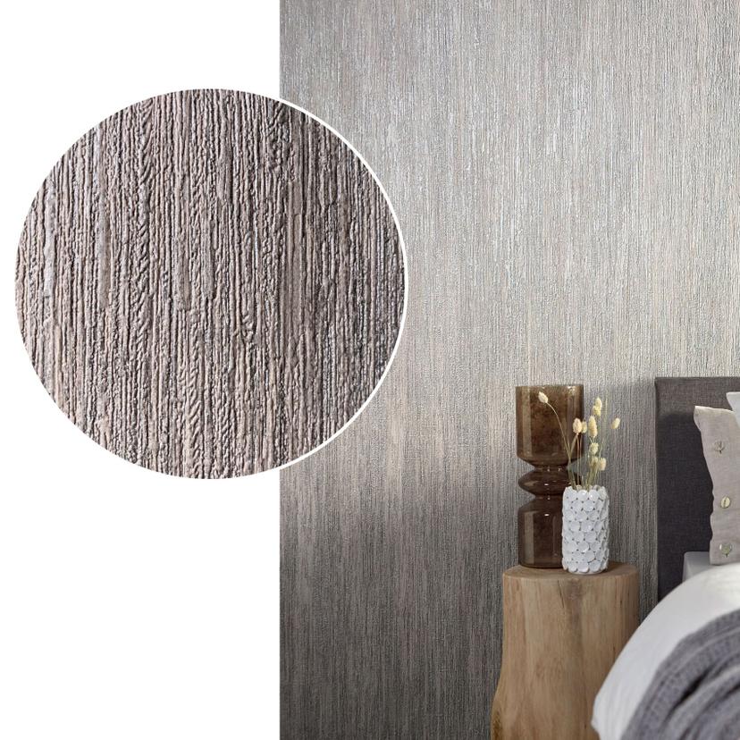 Carta da parati a tinta unita, tessuto non tessuto Natural Opulence in beige