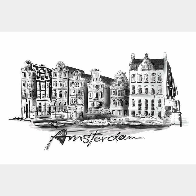 Fototapet Amsterdam - svartvitt - Love your City