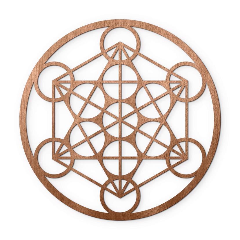 Decoro in legno - Cubo di Metatron