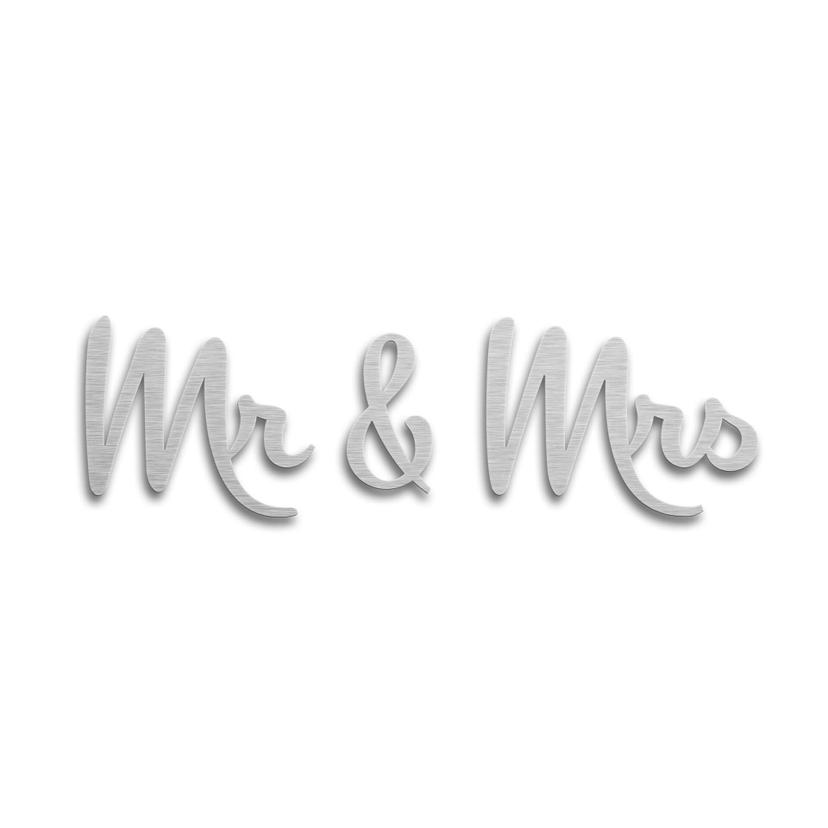 Aluminium Dibond bokstäver - silvereffekt - Mr & Mrs