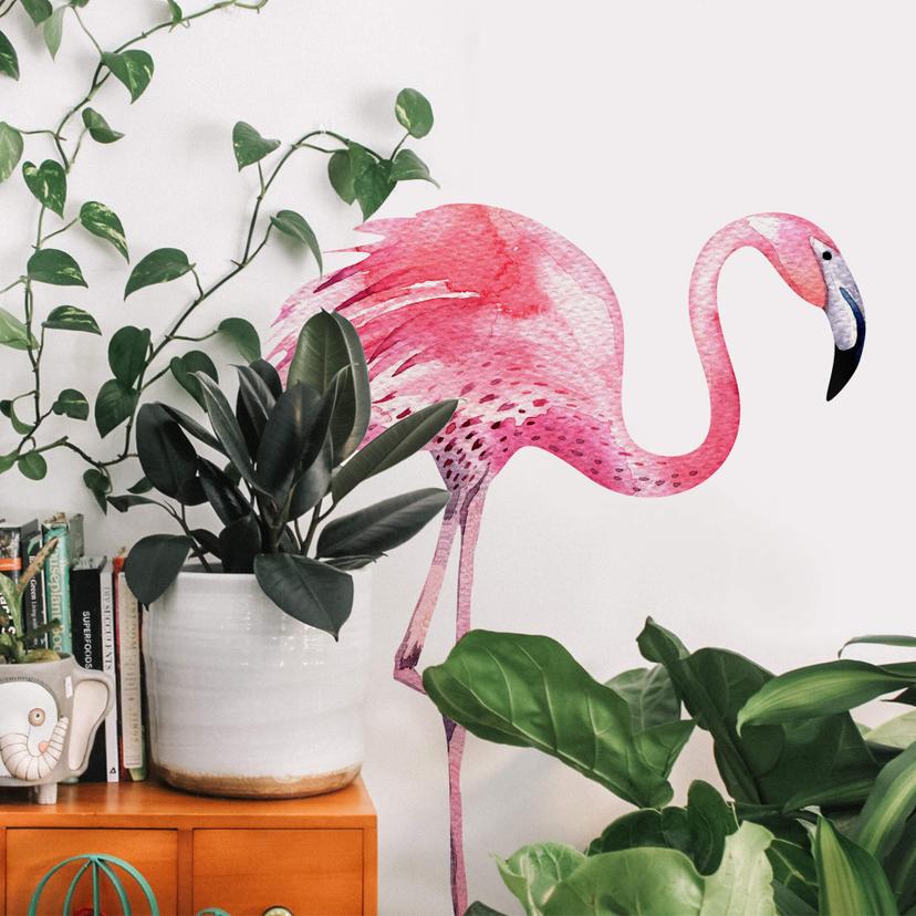 Sticker mural Kristina Kvilis - Flamant rose 02