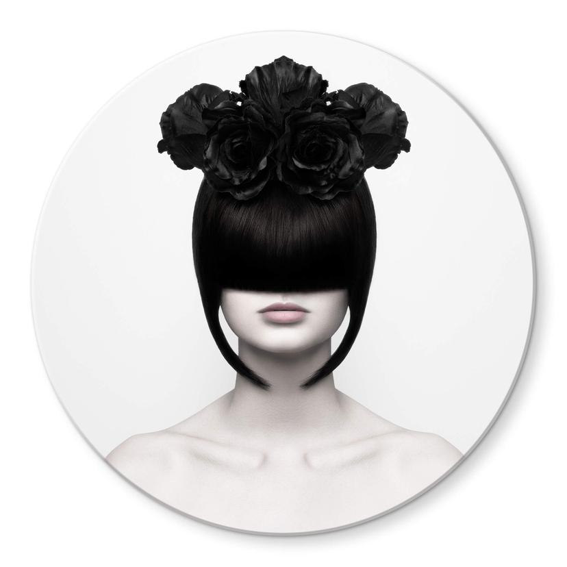 Glasschilderij Nemcekova - Black Widow - rond