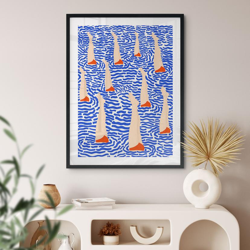 Poster Nuotatore in piscina - Illustrazione - Jota de jai
