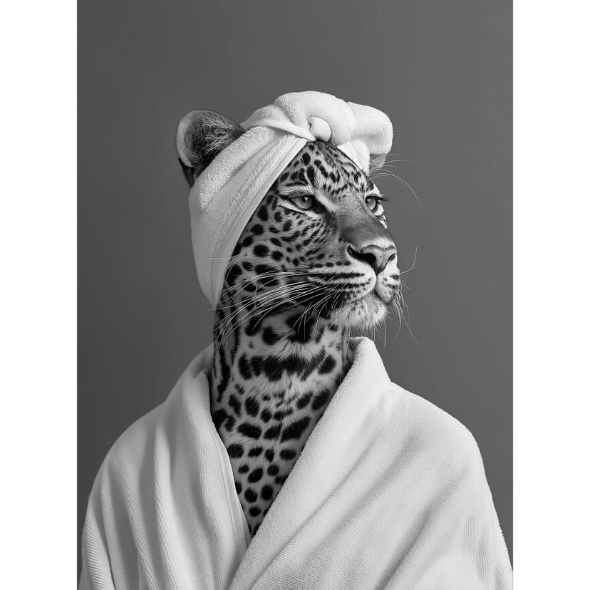 Fotomurale Royale spa con leopardo e bianco e nero - Rahner