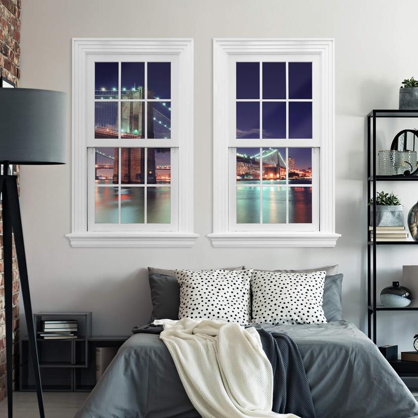 3D Wallsticker dobbeltvindue - Manhattan Bridge at Night 2