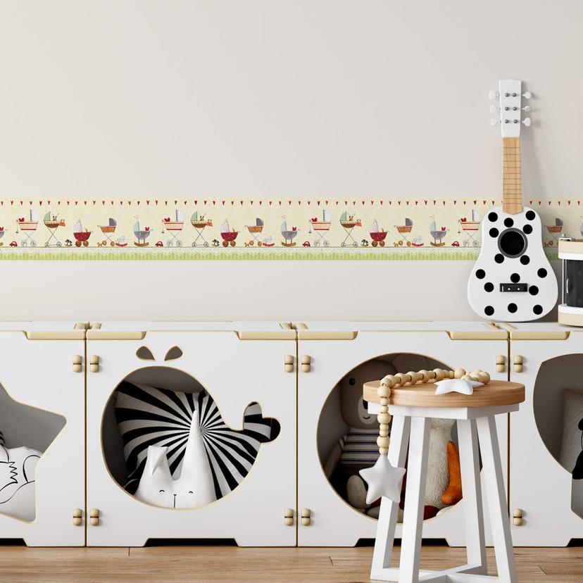 Behangrand zelfklevend Leffler - Kinderwagen