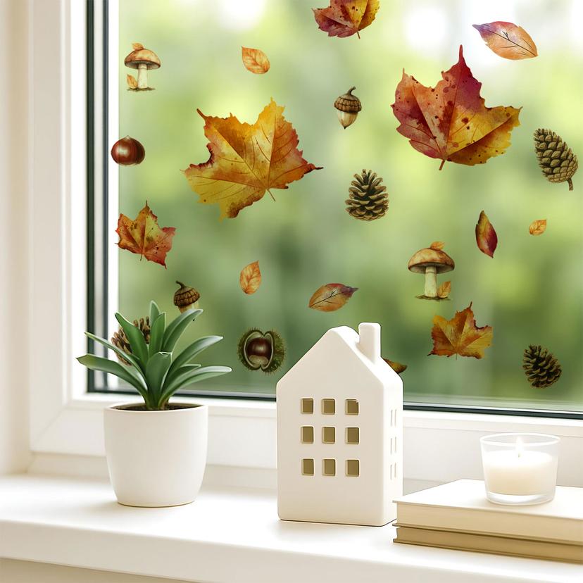 Foglie d'autunno adesive
