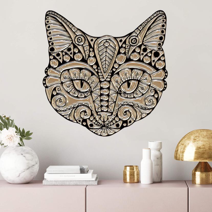 Muursticker Metallic Kat