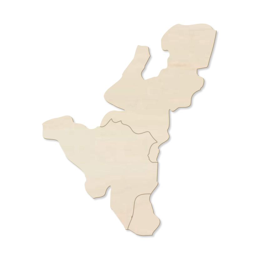 Träkonst poppel fanér - Karta Benelux