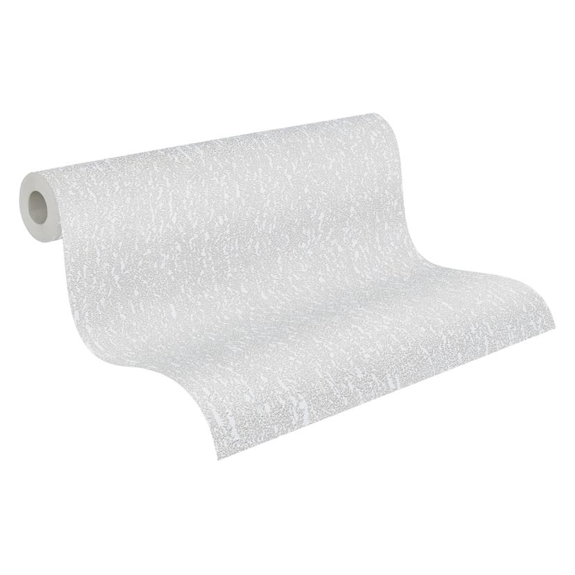 Papel pintado no tejido mate con textura fina - Papel pintado texturizado con aspecto de yeso gris