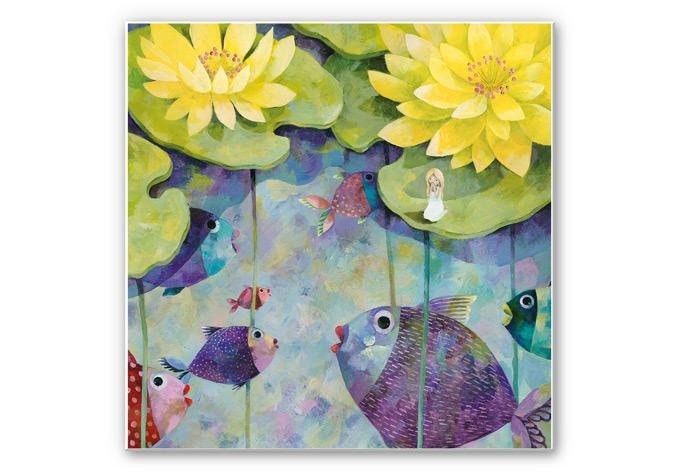 Wandbild Blanz - Gelbe Seerosen - quadratisch