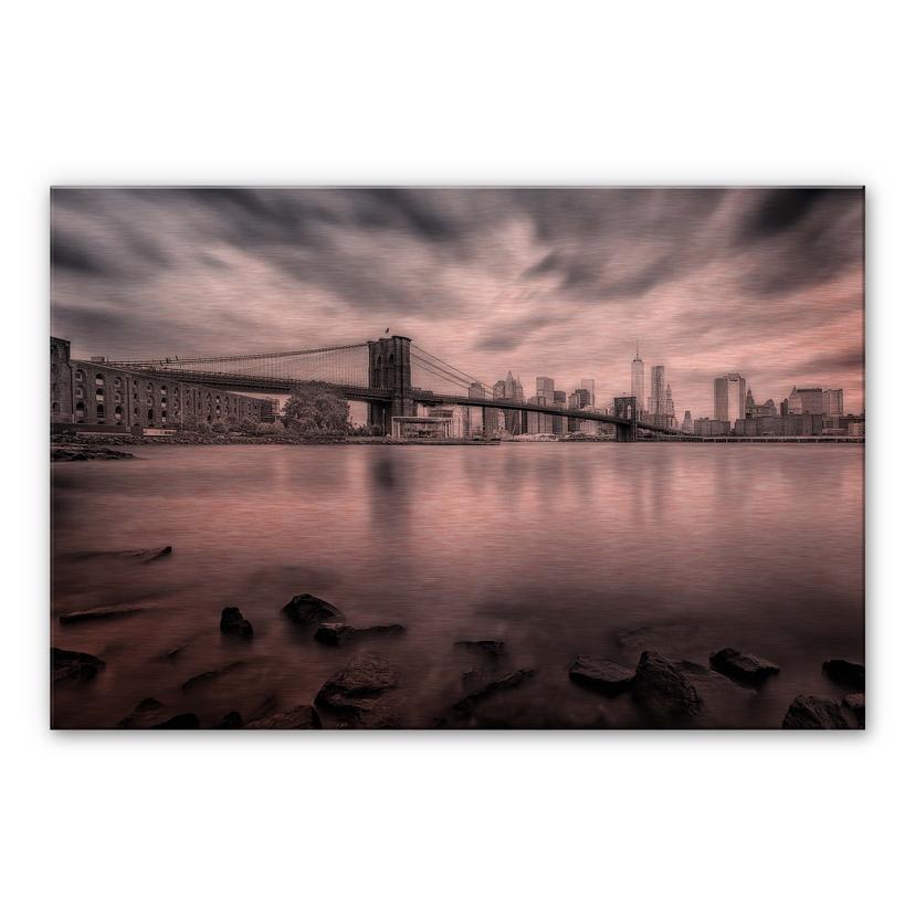 Alu-Dibond koper effect Javier - Brooklyn Bridge