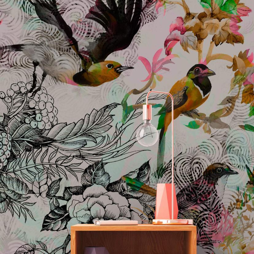 Livingwalls Fototapet Walls by Patel Funky Birds 1