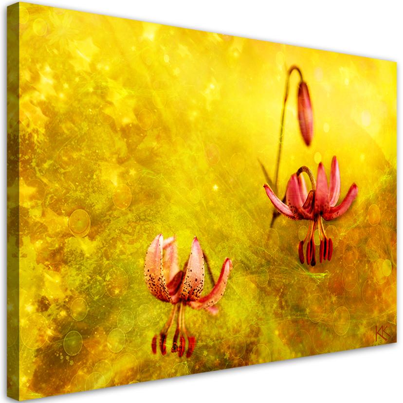 Canvasbillede, Tulipanblomster natur gul