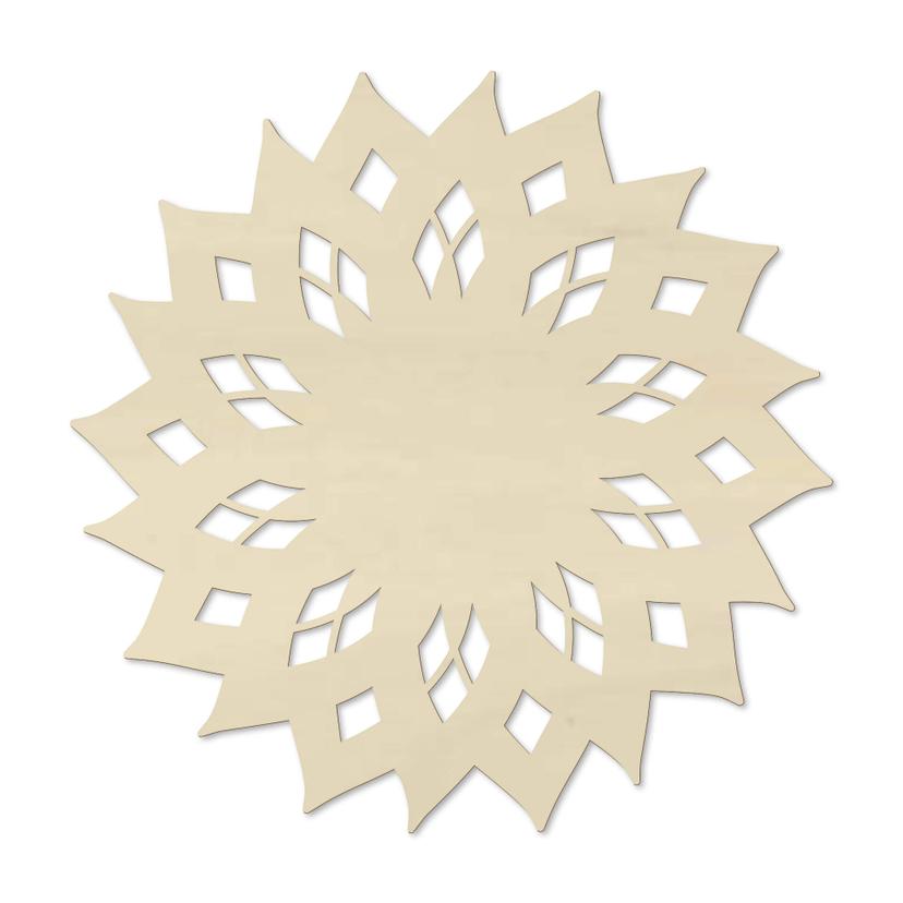 Decoro in legno pioppo - Mandala sole 02