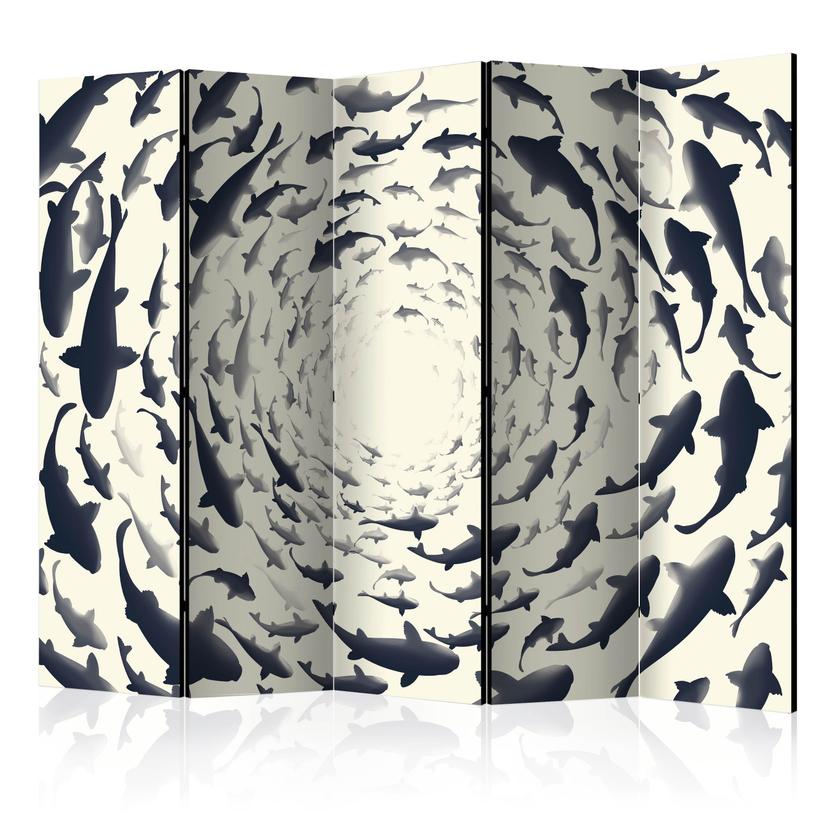 Schermo divisorio - Vortice di pesci, 3 pezzi