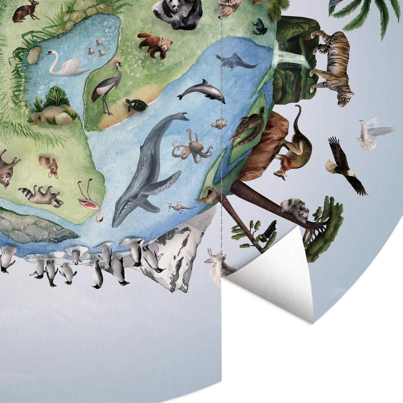 Fotomurale tondo Kikki Belle - Il mondo degli animali - carta da parati in tessuto non tessuto/carta
