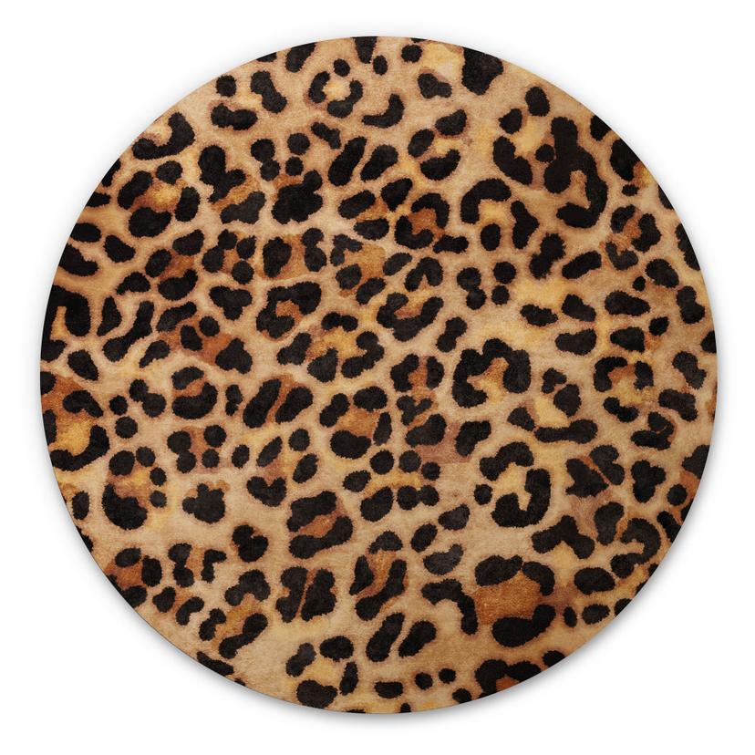 Billede af træ Vild leopard - Dyreprint - Tunaboylu - Rund