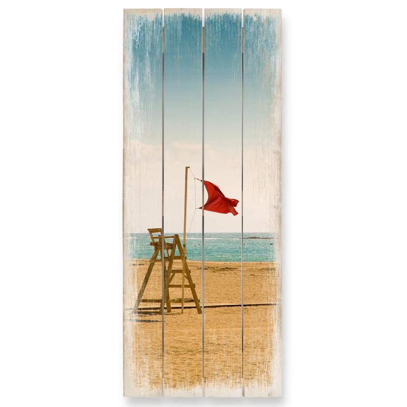 Cuadro de madera bandera roja - Panorama